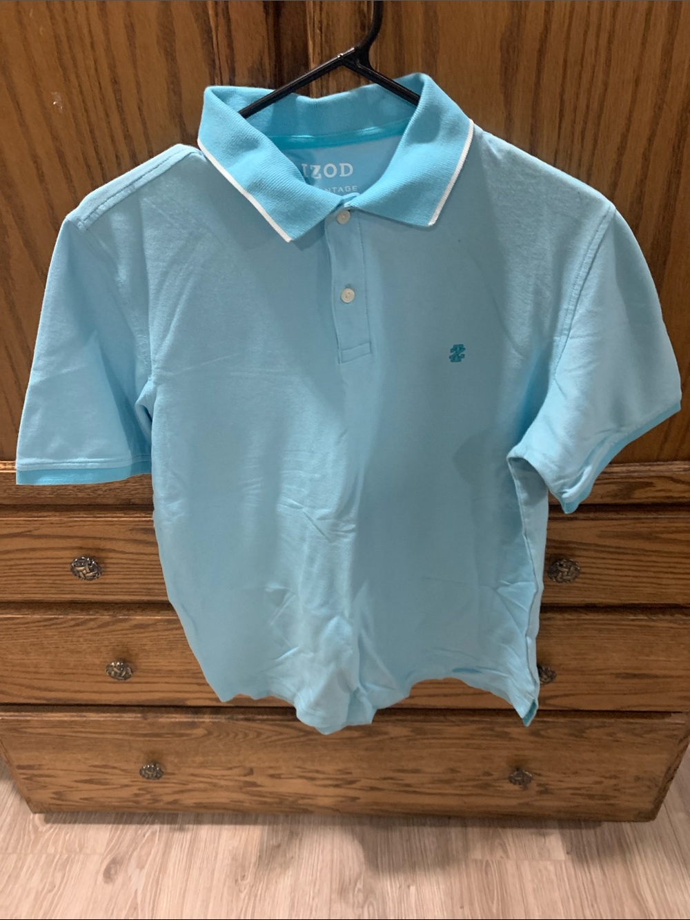 Izod Junior Boys Aqua Polo with White Trim
